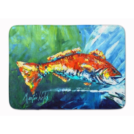 Carolines Treasures Break Through Red Fish Machine Washable Memory Foam Mat MW1270RUG